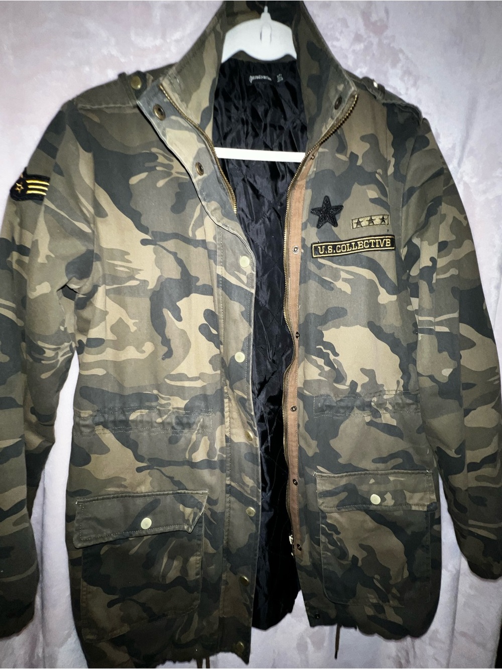 stradivarius Women Green Camouflage Military Field Jacket